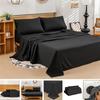 4pcs Bed Sheet Set Dust Proof Bedsheet Skin-friendly Soft Breathable Flat Sheets Anti Slip Fitted Sheets Mattres Protector Set Bedding Sets