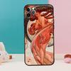 Чехол для телефона с рисунком Альфонса Мухи Для iPhone 16 15 14 13 11 12 Pro Max 12 13 mini XR 15 16 Plus 16e Чехол Coque