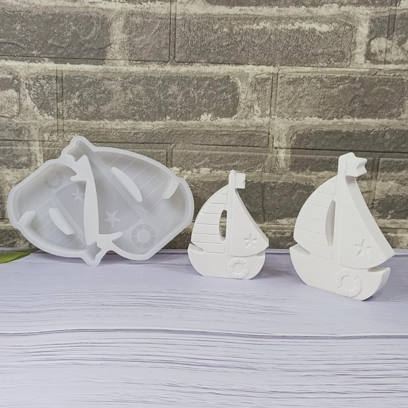 Sailing Ship Silicone Candle Molds for Candle Soap Gypsum Decoration Temperature Resistant Epoxy Resin Molds for Craft