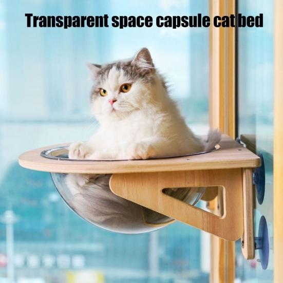 Cat Hammock Bed Clear Bubble Cat Window Perch with Suction Cups Indoor Pet Lounge for Cats Home Living Room Bedroom
