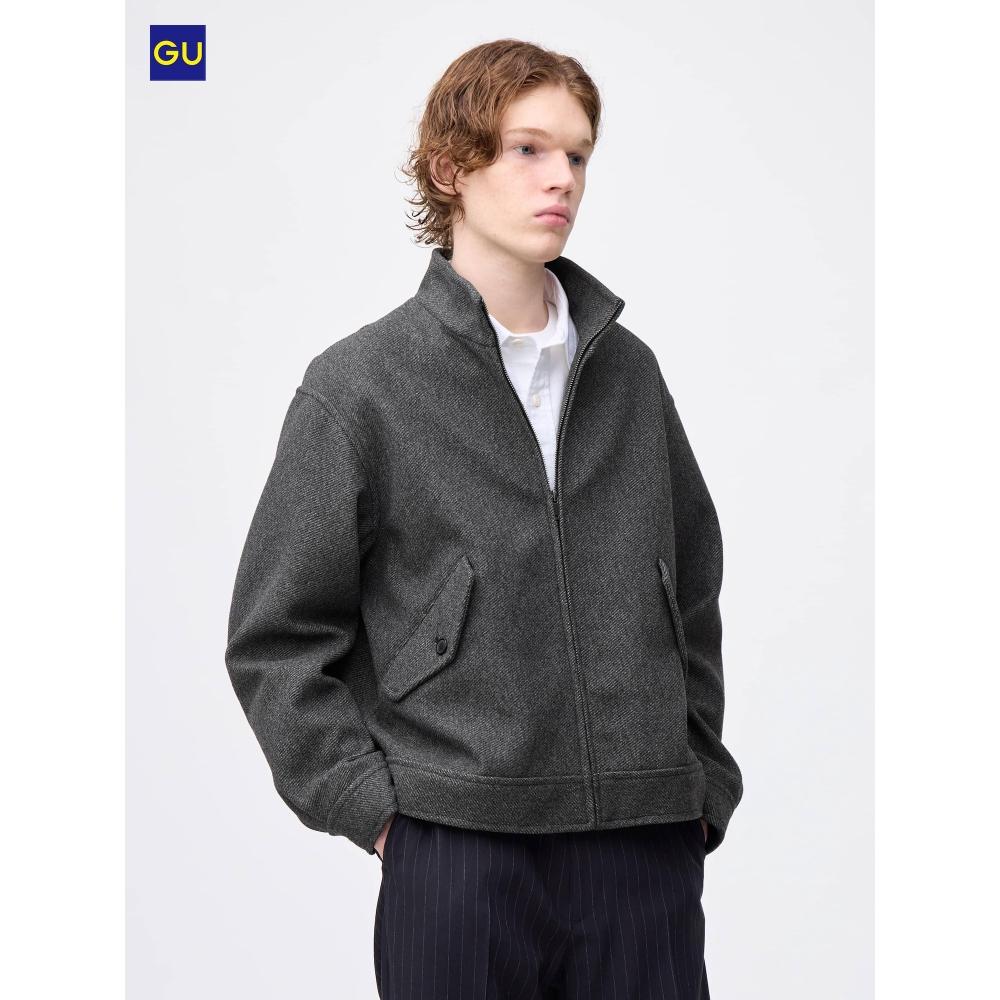 Uniqlo Gu Cozy Melton Stand Zip Up Jacket