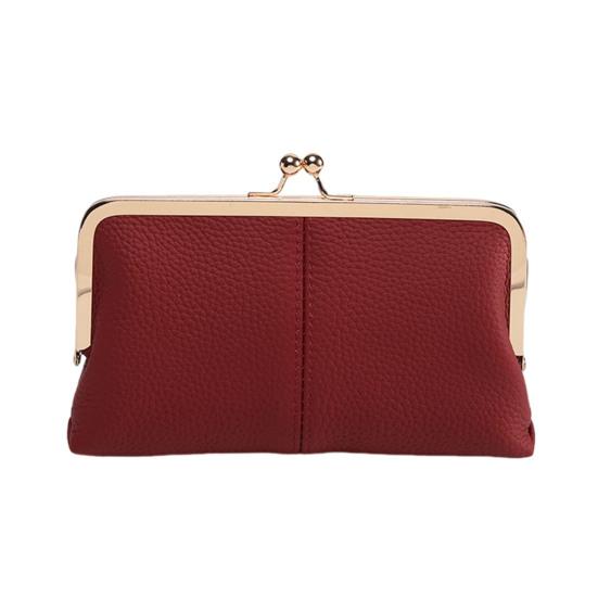 Женский клатч-кошелек, винтажный клатч с замком-поцелуем, дорожный кошелек из натуральной кожи с отделениями для нескольких карт, держатель для карт для свиданий, вечеринок, шопинга