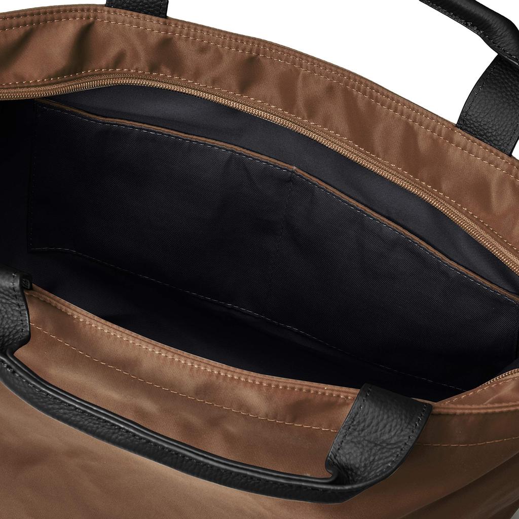 Сумка-тоут из нейлона с ручками из натуральной кожи, бежевый мокко [Lux] vin1b-18r004p-00s