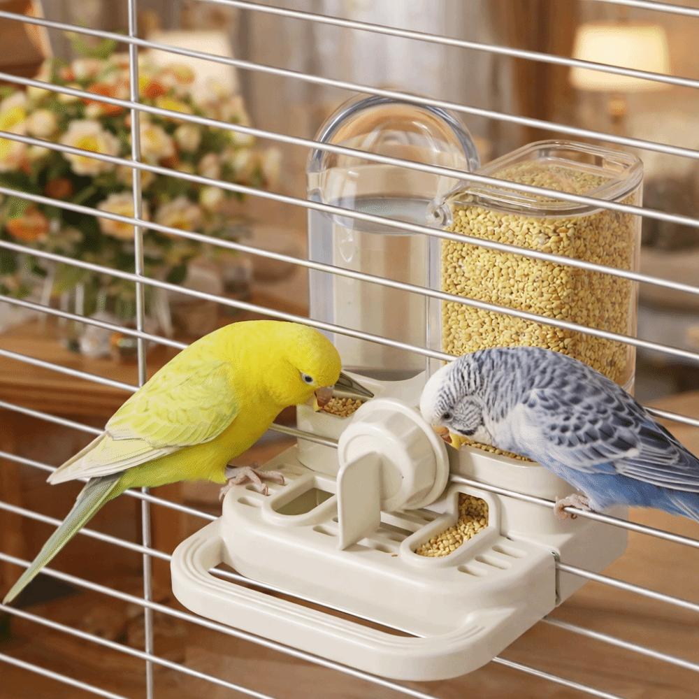 Large Capacity Automatic Bird Feeder Leak-Proof No Spill Bird Drinker Hanging Food Dispenser For Parakeets Finches Cages