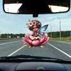 Pink Fairy Car Hanging Ornament Cute Rear View Mirror 2D Flat Pendant