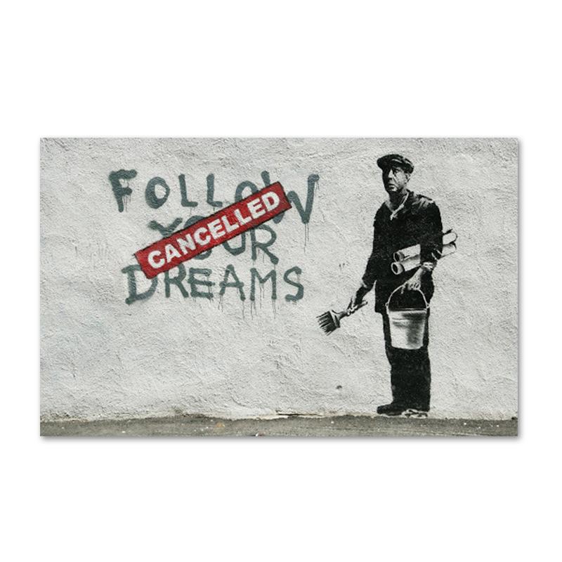 Бэнкси Граффити Искусство Холст Картина Современная Улица Поп-Арт Бабочка Мозги Девушка Плакаты и Принты Настенные Панно для Домашнего Декора