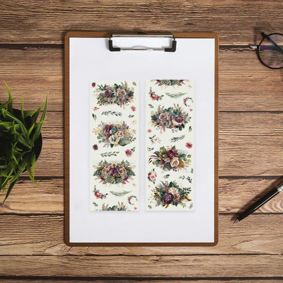 1 рулон ПЭТ-ленты с цветами, наклейки, водонепроницаемые, для предварительной резки, съемные, многоразовые, «сделай сам», журнал, скрапбукинг, молочный блокнот, планировщик, декоративная лента, наклейка