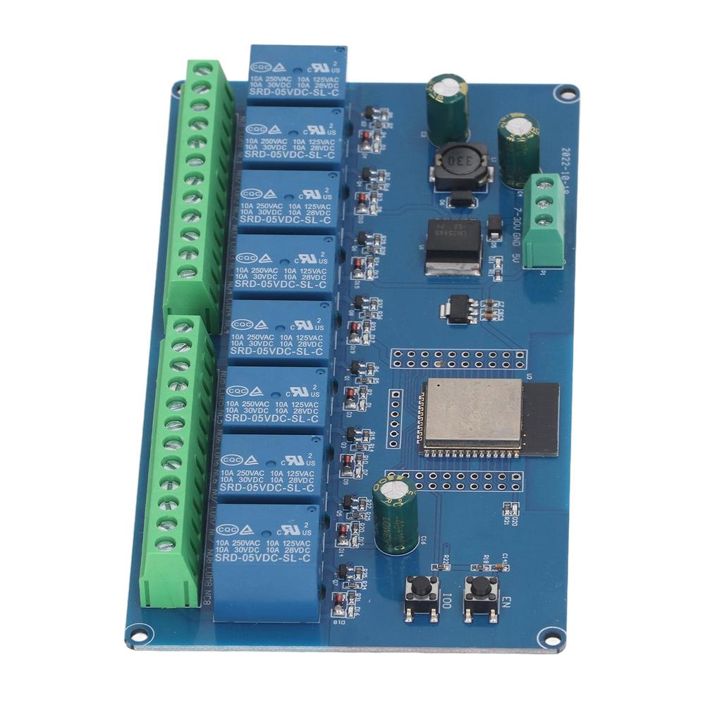 8-канальный релейный модуль ESP32, беспроводное управление Wi-Fi, макетная плата BLE ESP32‑WROOM‑32E, 5‑30 В постоянного тока