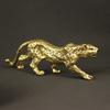 Pure Brass Leopard Retro Pure Brass Leopard Desktop Ornament Lucky Leopard Handicraft Ornament Wenwan Tea