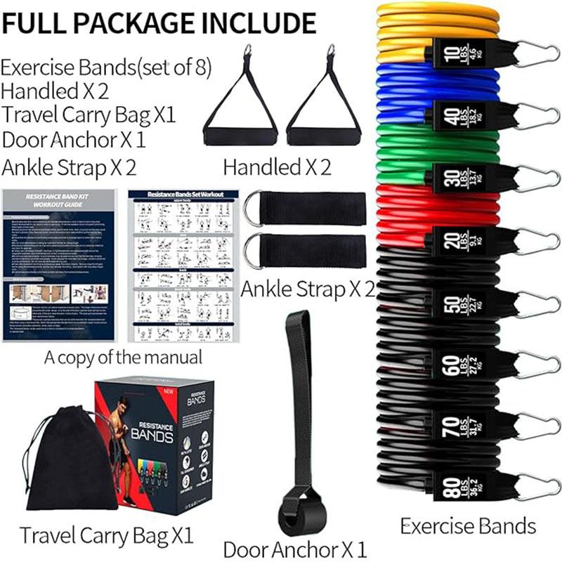 360 фунтов Бодибилдинг Эластичные Ленты Съемный Фитнес-Штанга Пилатес-Штанга Комплект с Комплектом Эластичных Лент Оборудование для Домашнего Тренажерного Зала