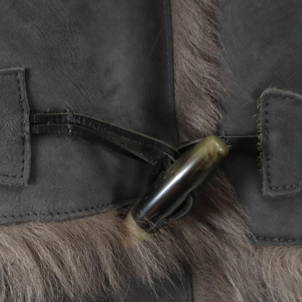 Banana Republic Пальто из мутона с натуральным мехом S серое Женское Б/У