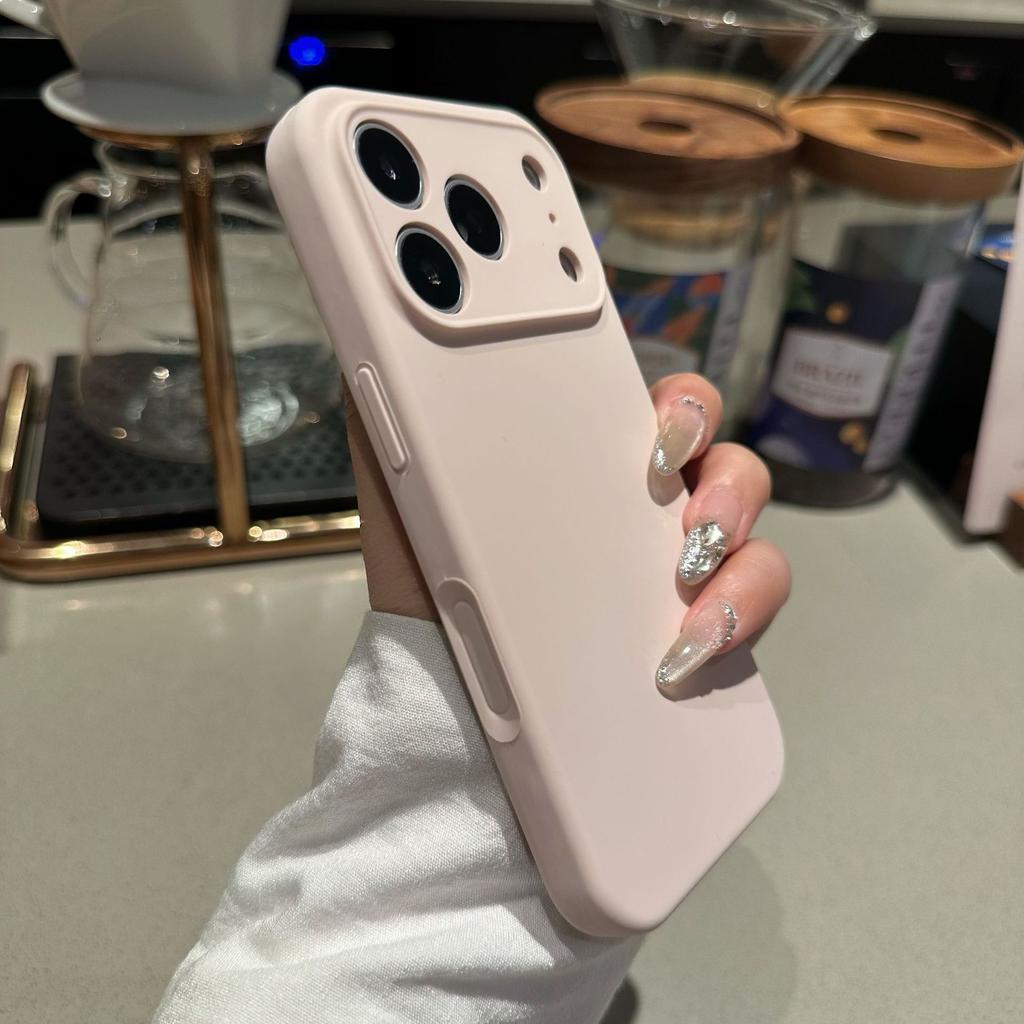 Fine hole liquid silicone is suitable for Apple 17PROMAX integrated button mobile phone case iPhone16 solid color protective case.