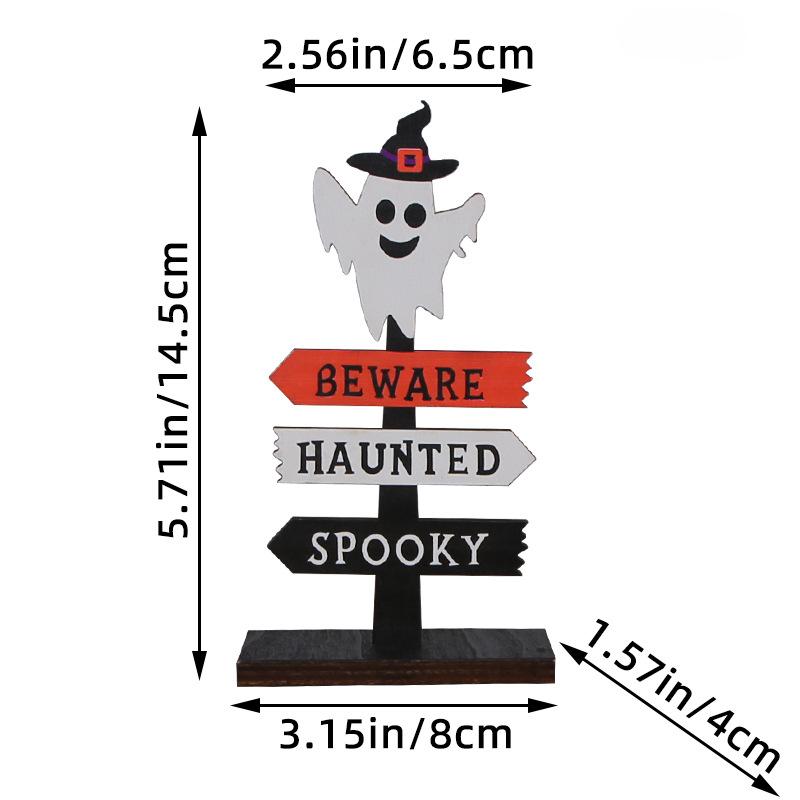 Милые деревянные украшения на Хэллоуин, реквизит для вечеринок на празднике призраков, забавные указатели, настольные атмосферные украшения