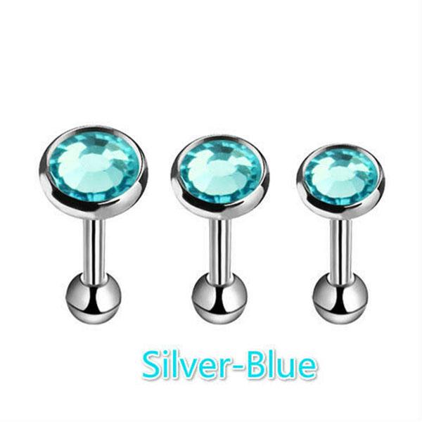 Пирсинг штанга для уха с драгоценными камнями 3 штуки