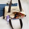 Tote Bag Female Student Large Capacity Canvas Bag Letter Simple Shoulder Messenger Bag Female