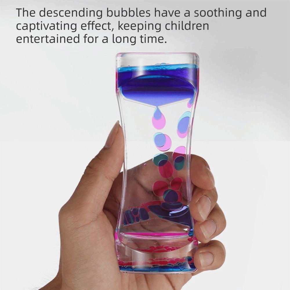 Double Colors Oil Hourglass Timer Creative Acrylic Movement Sensory Toys Visual Descending Sensory Bubble
