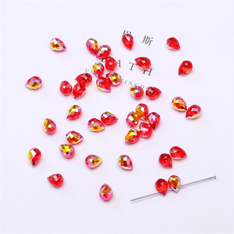 10 шт., хрустальные стеклянные бусины с каплями воды, граненые свободные бусины-разделители для самостоятельного изготовления ювелирных изделий, браслетов и ожерелий