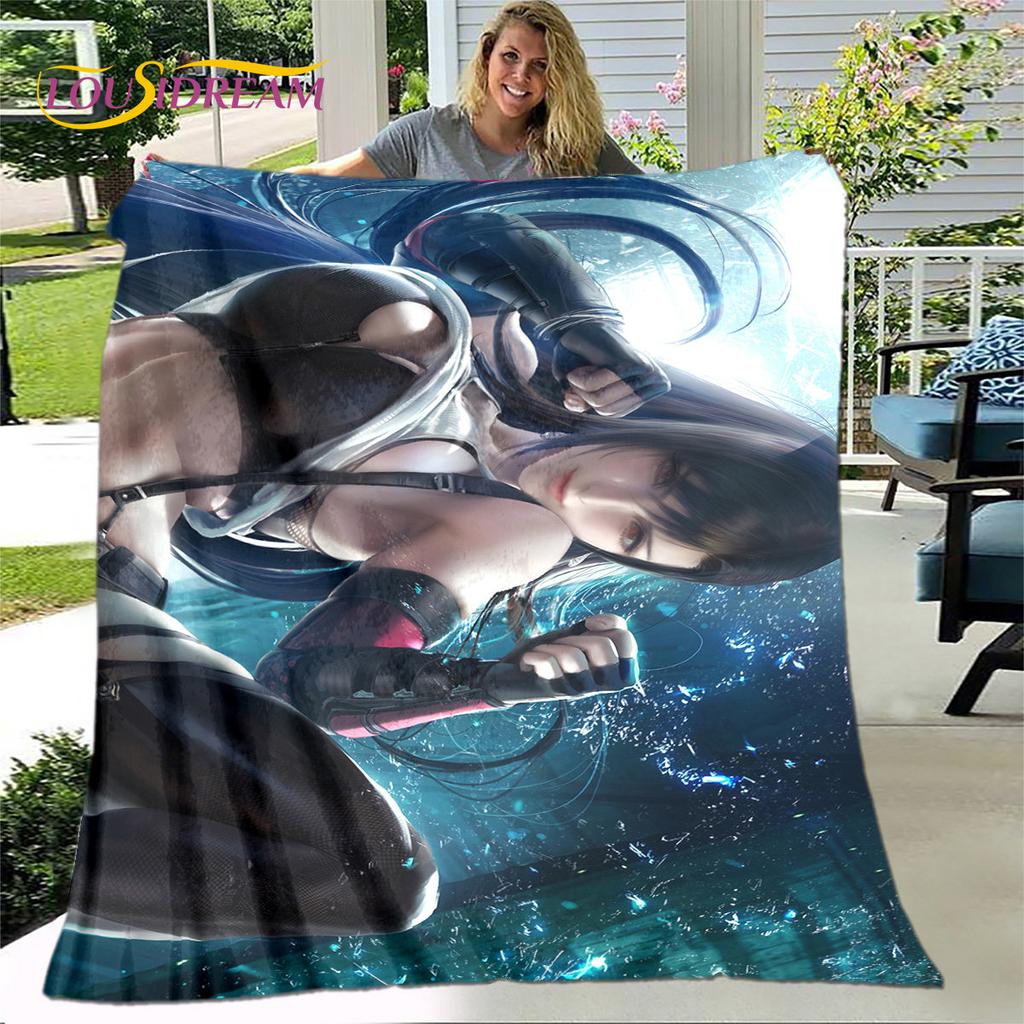 Tifa Aerith, сексуальное кружевное аниме для девочек, мягкое плюшевое одеяло, фланелевое одеяло, одеяло для гостиной, спальни, кровати, дивана, чехол для пикника