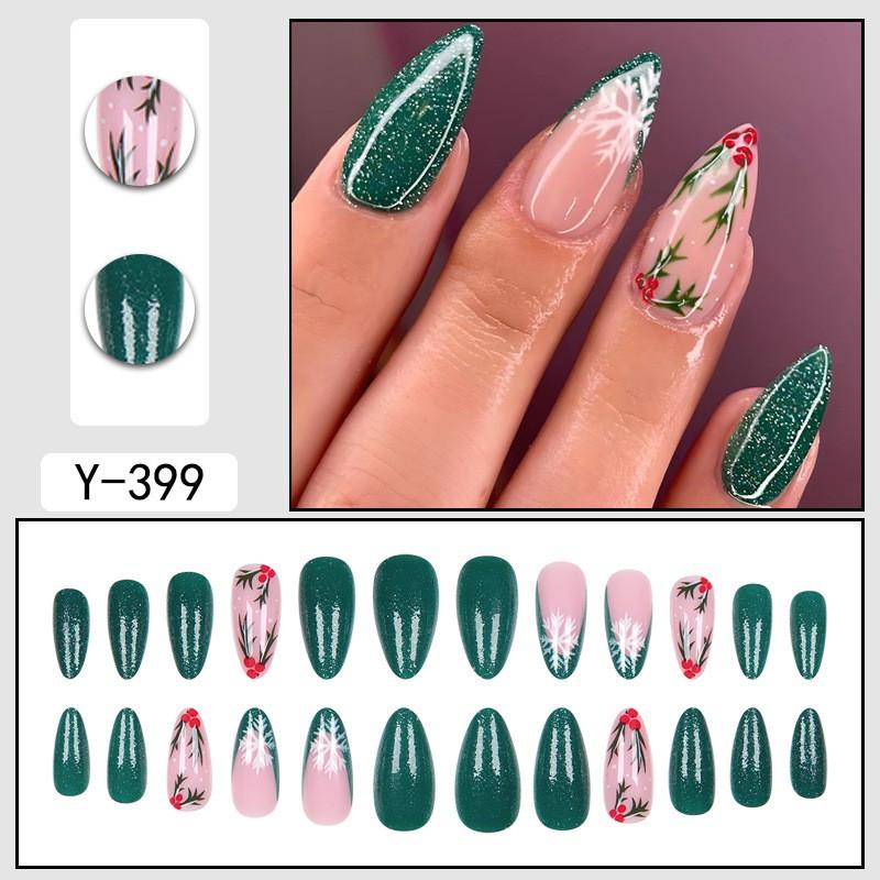 Short Press-On Nails Set With Floral Design Minimalist False Women Wearable Nail Tips In Multiple Colors