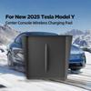 Для Tesla Model Y Juniper 2025 2026 Силиконовая беспроводная зарядная панель Центральная консоль Зарядное устройство для телефона Защитные противоскользящие аксессуары