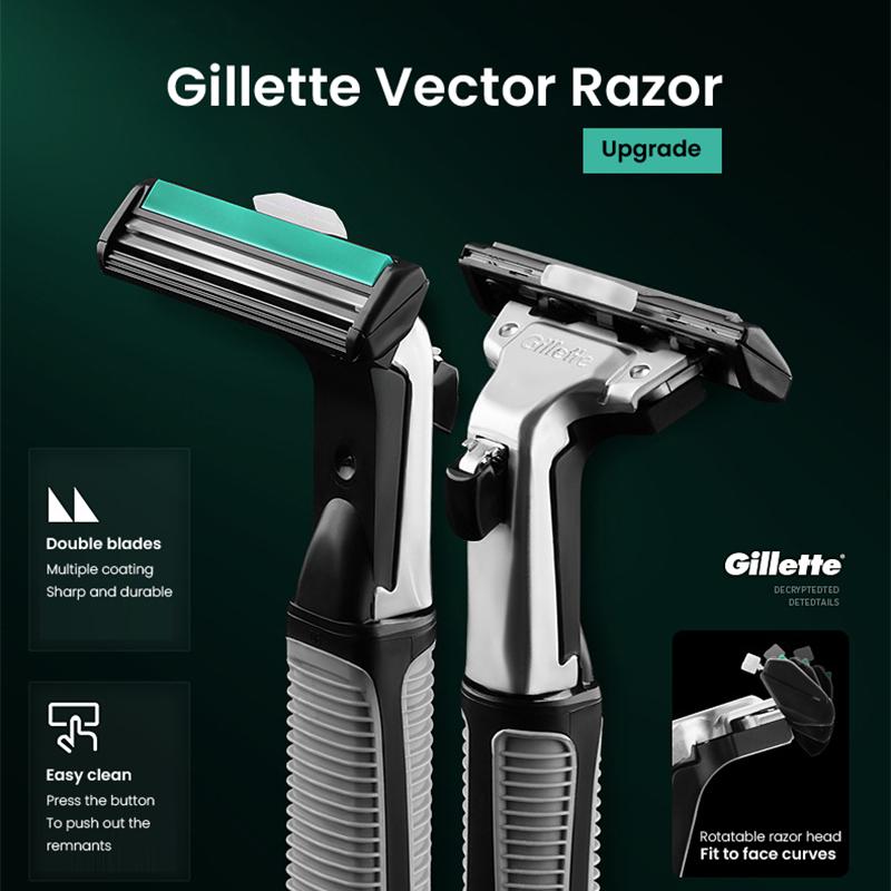 Gillette Бритва Vector с 2-слойными лезвиями, 1 ручкой, 9 лезвиями
