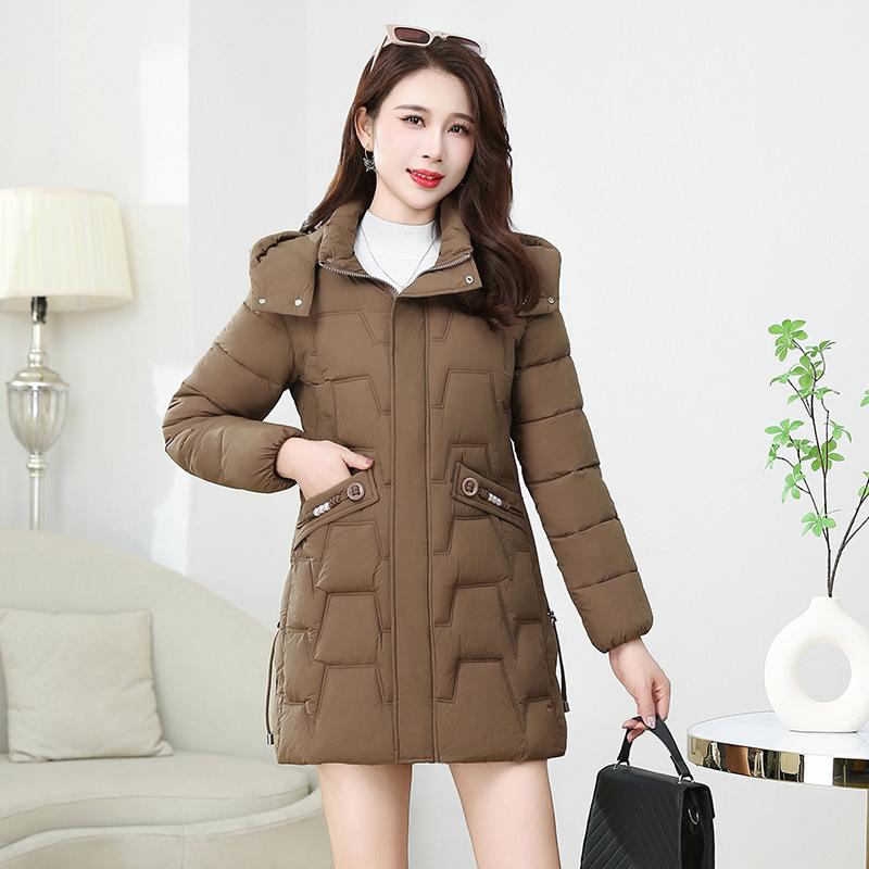 Clothes Women's Medium and Long Winter New Slim and Thin  Clothes Thermal  Jackets Medium and Old Coats