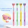 3D Stereo Three-Sided Toothbrush Ultra Fine Soft Hair Adult Toothbrushes Tongue Scraper Deep Cleaning Oral Care Teeth Brush