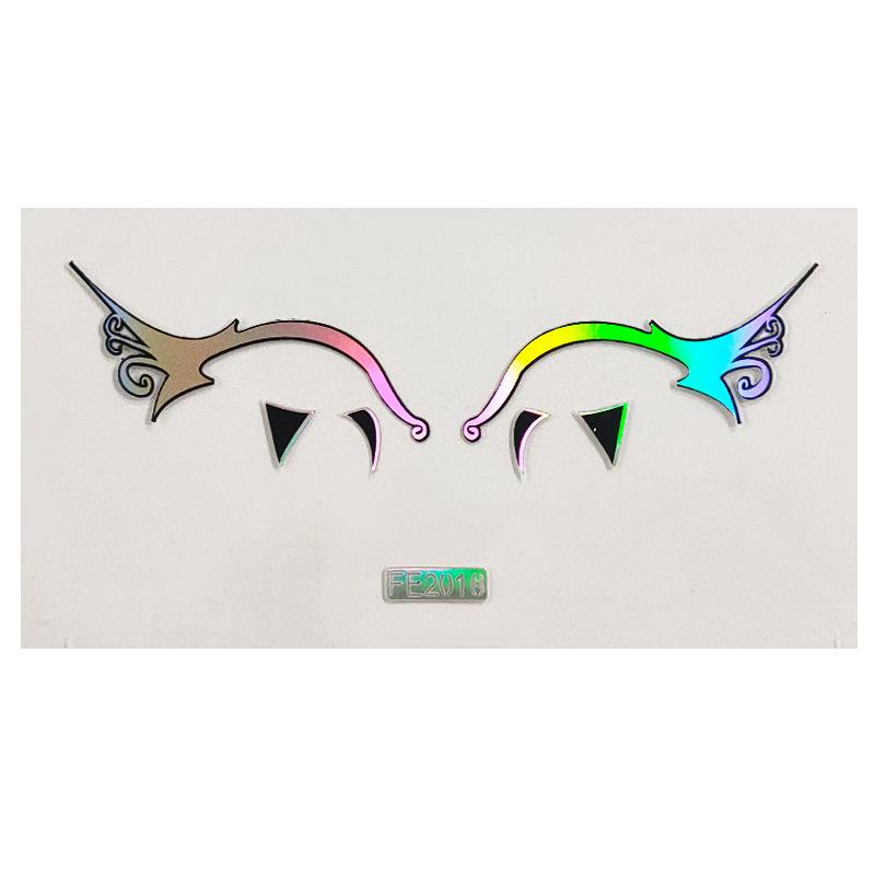 Временная наклейка для лица, наклейка для татуировки, сценическое искусство, наклейка для красоты, сделай сам, имитация лазерного лазера, наклейка для лица, наклейка