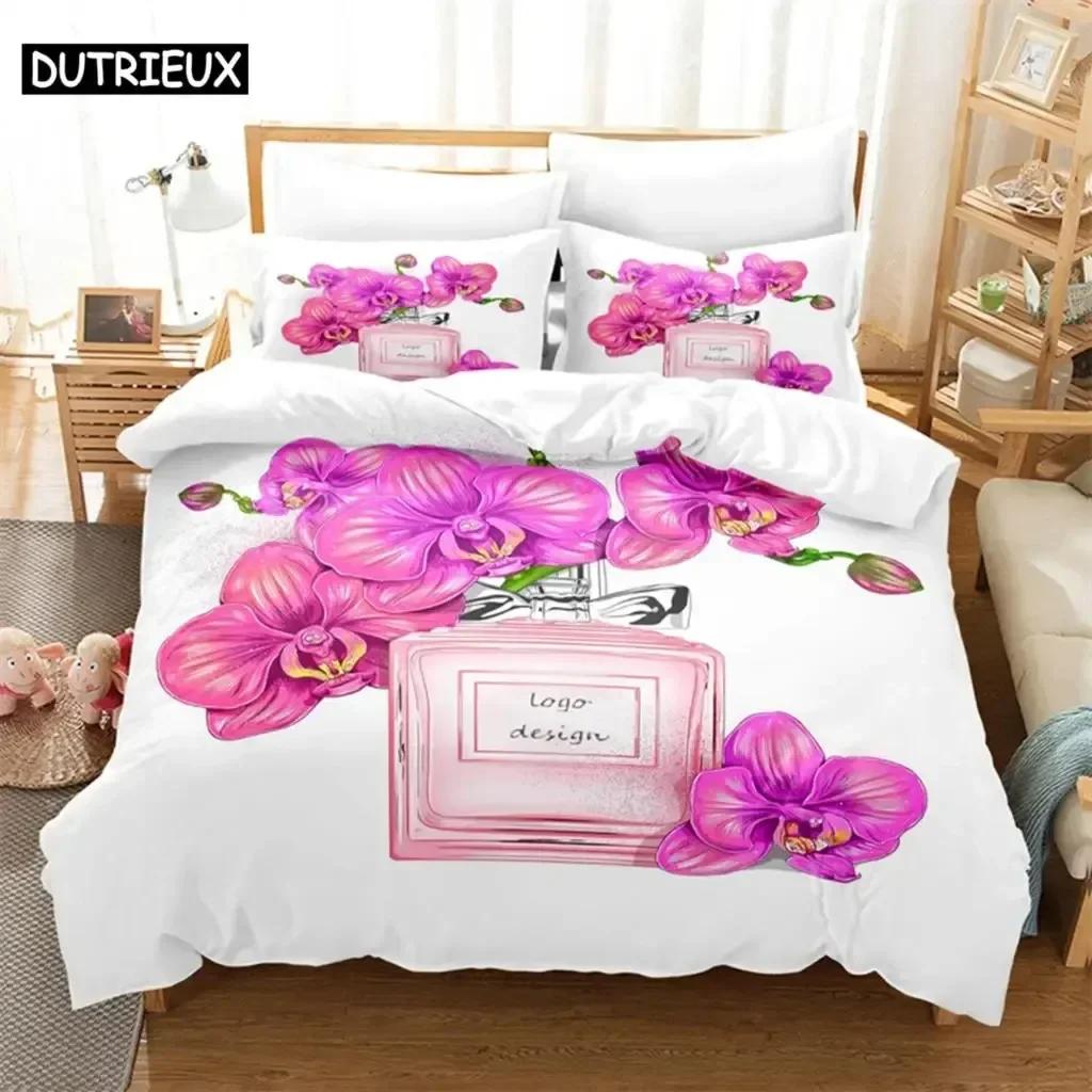 Luxury New 3D Print Perfume Bottle Bedding Set Duvet Cover Set Bedding Digital Printing Bed Queen Bedding Set Fashion Design