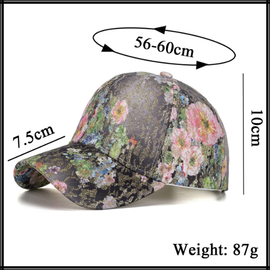 Кепка Floral CA670 [Белый Клык], Узор, Блеск, Спорт, Бег, На улице, Женская, Мужская, (красный)