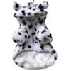 Warm Lining Dog Fur Coat Leopard Print Dog Sweatshirt Stylish Pet Hooded Coat  Pet Outdoor Wear