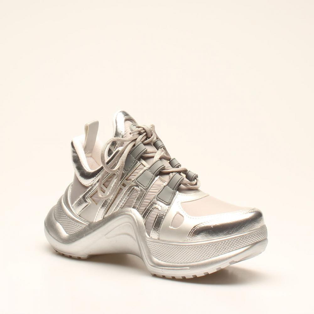 Серебряные женские кроссовки