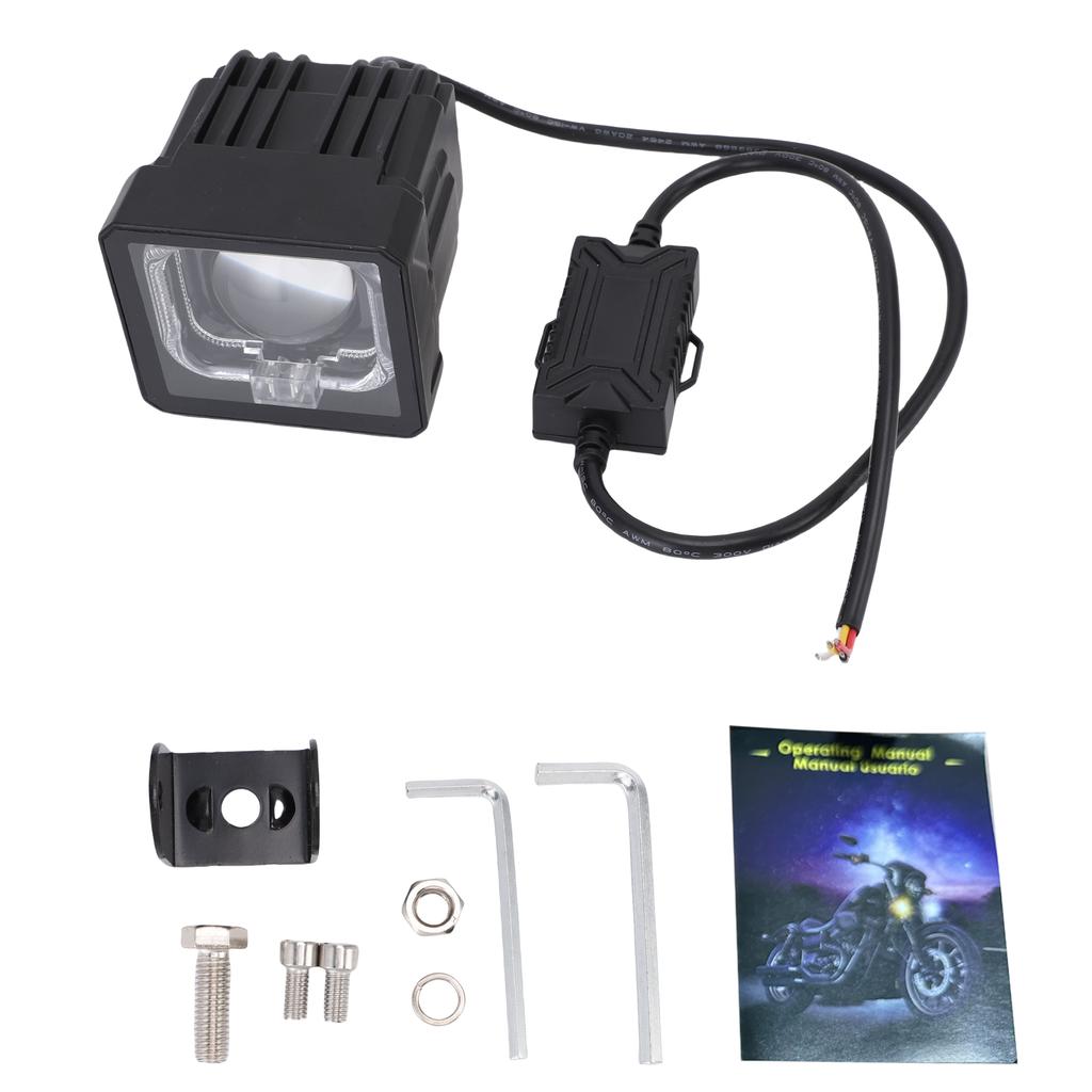 Motorcycle Spot Light, IP68 LED Auxiliary Driving Light with Mounting Bracket, High Intensity Fog Light for ATV, Truck,