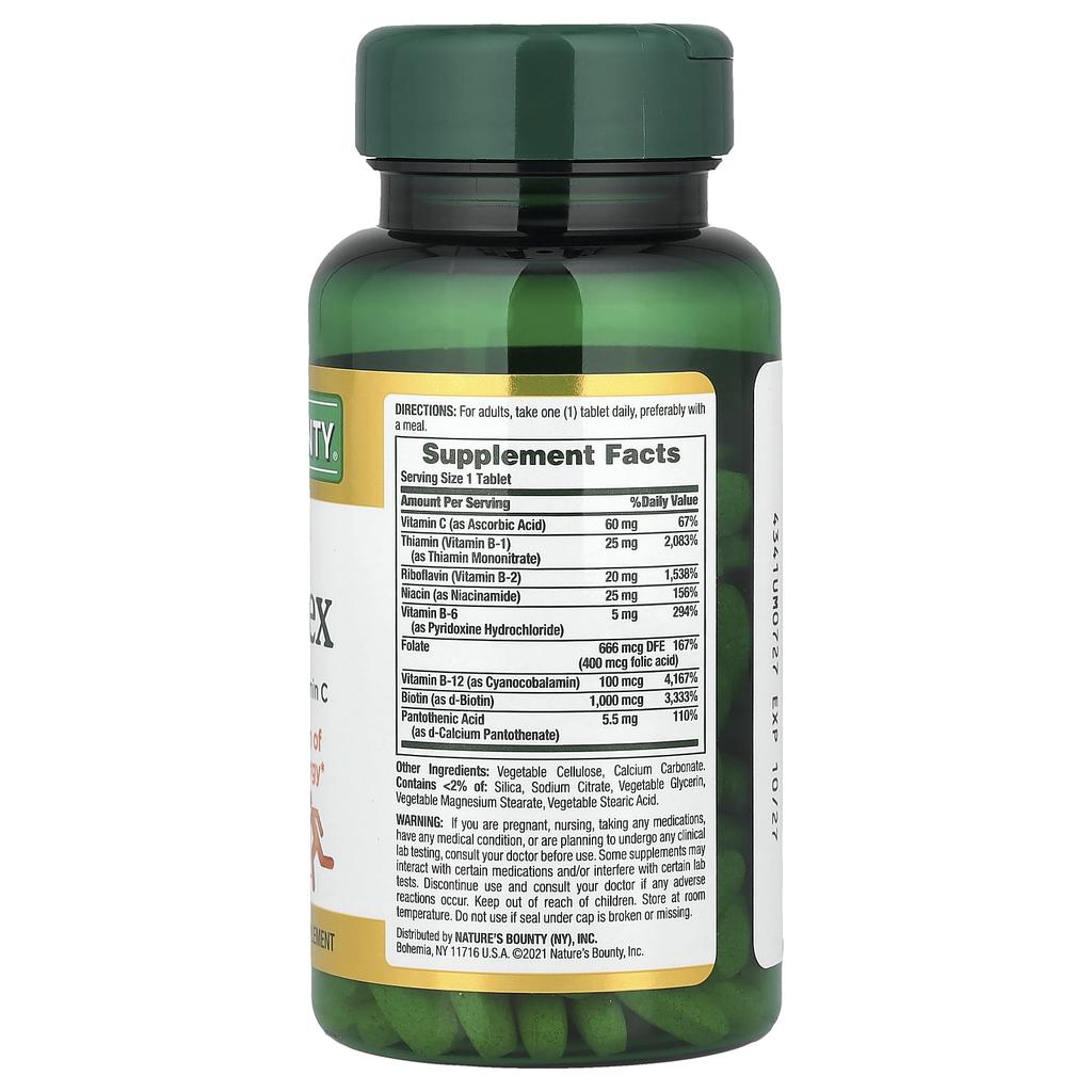 Nature'S Bounty, Super B-Complex with Folic Acid and Vitamin C, Coated Tablets, 150 Tablets