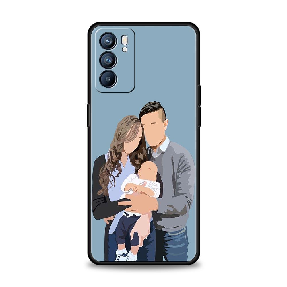 Чехол для телефона с рисунком 'Мама и Дочка Семья' для Oppo Reno8 Reno7 Reno6 Pro A54 5G Find X6 X5 A53 A52 A9 A15 A95 A17 A16 A57 A31