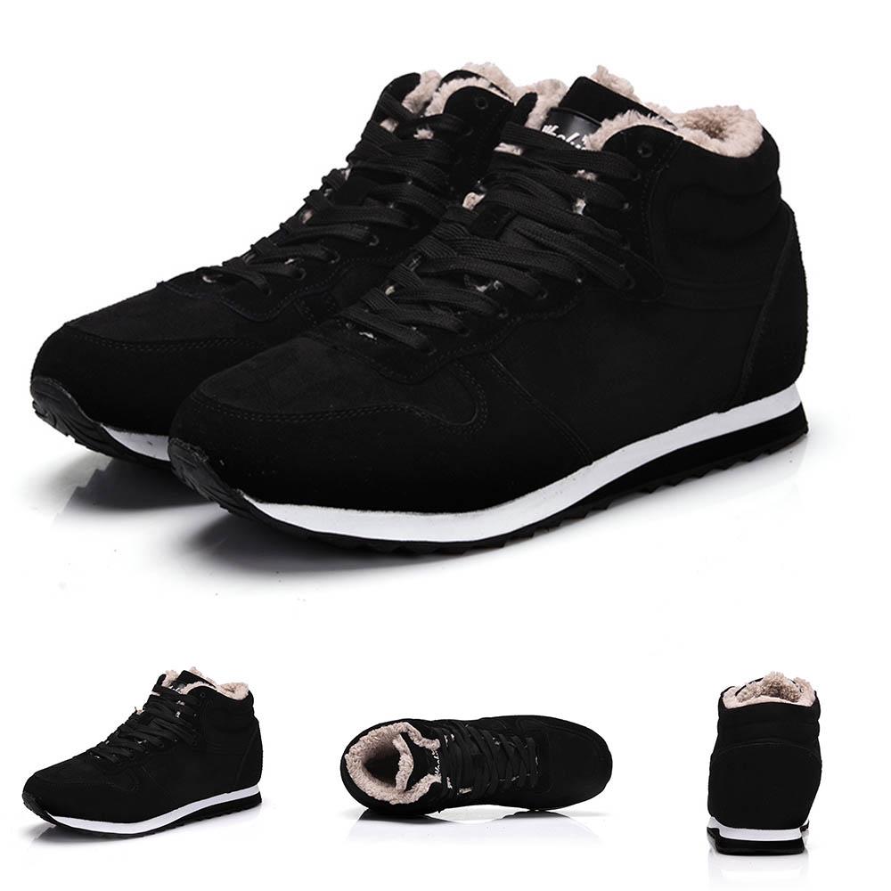 Мужские повседневные теплые замшевые уличные кроссовки на шнуровке, удобные водонепроницаемые зимние ботинки с защитой от холода