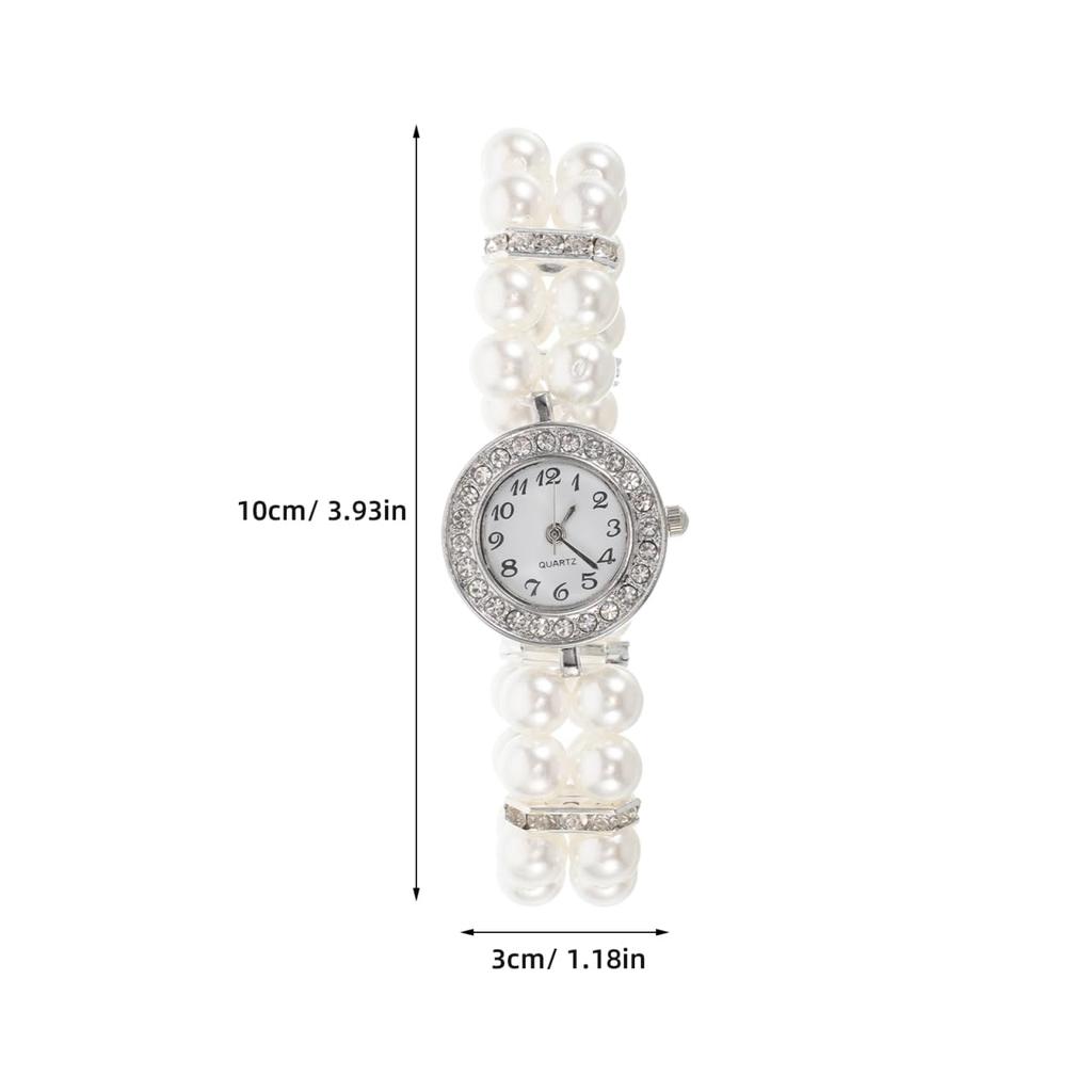 JECOMPRIS Браслет Жемчужный Браслет Стразы Винтажные Золотые Блестящие Часы для Манжеты Белые Женские Часы, Украшения, Часы, Часы, Женщины, Женские Часы,