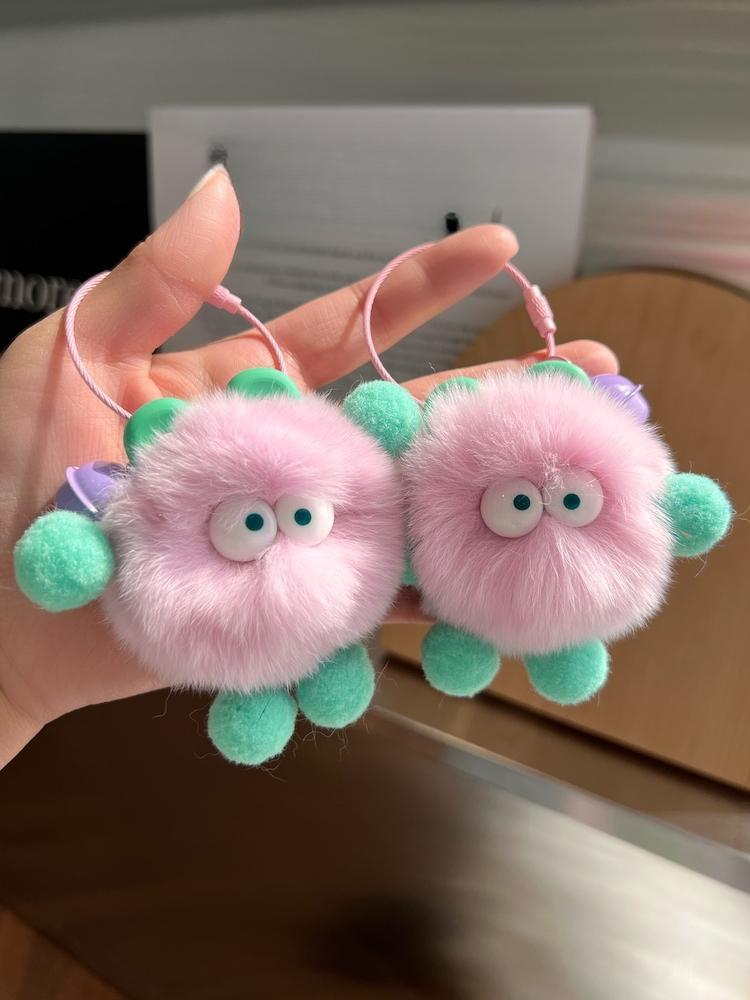 Милый мех кролика выдры, маленький брикет, автомобильный брелок, подвеска, корейская сетка, плюшевая школьная сумка знаменитостей, подвесной подарок