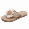 Ethnic Braid Women's Hemp Sandals Trendy Outdoor Flip-Flops Fashionable Flower Beach Toe Post Slippers