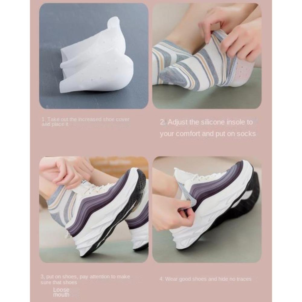 2.0-4.0cm Invisible Height Socks Silicone Lifting Increase Socks Inner Height Insoles  Women Men