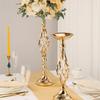 Romantic Golden Flower Stand Vintage Candle Holders Elegant Style Floral Display Rack  Party Dinner