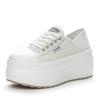 Модные 8 см Джинсовые Натуральная кожа Высокий бренд Дышащие Весна Лето Платформа Клинья Обувь Массивные Кроссовки Повседневные Удобные Женские Туфли
