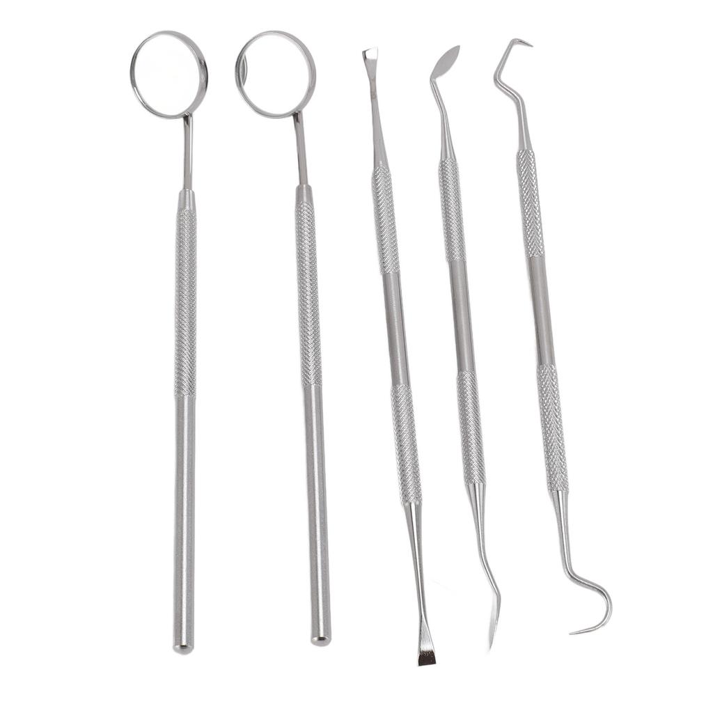 Набор инструментов для ухода за полостью рта, 5 шт., нескользящая ручка из нержавеющей стали для удаления налета для чистки зубов