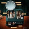 Yousheng Dustproof Makeup Storage Box with LED Mirror Large Capacity Multiple Compartments Countertop Makeup Storage Organizer