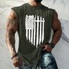 Летний мужской однотонный поглощающий пот дышащий жилет без рукавов с принтом и расширяющимся плечом