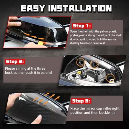 Passenger RH Side Gloss Black Rearview Mirror Cover Caps For Honda Accord 08-13