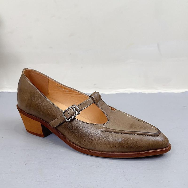 Модные туфли Мэри Джейн из коровьей кожи, туфли на плоской подошве из овчины, повседневные туфли для прогулок, ретро, женские туфли с острым носком, элегантные