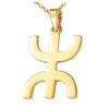 [R1667] - Gold Plated 'Berber Cross' Pendant - 16x14 Mm
