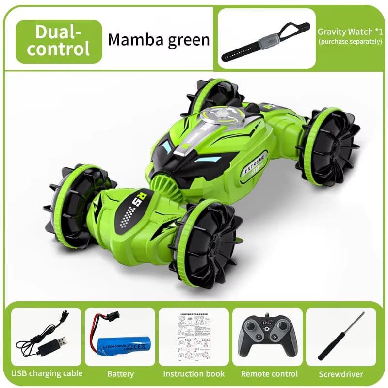 Детская игрушечная машинка-амфибия с дистанционным управлением, поворотом и изменением положения, с полным приводом, с датчиком жестов, двухсторонняя, для трюков, с дистанционным управлением, подарок для мальчиков