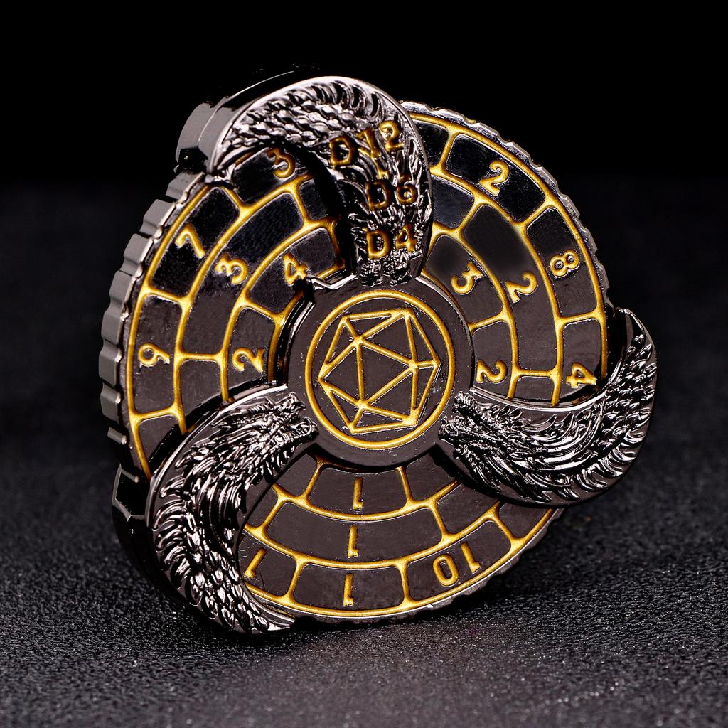 Рулеточные кости Fingertip Gyro для Dungeons and Dragons, металлические игральные кости DND Spinner, набор игральных костей Dragon Compass для подарков